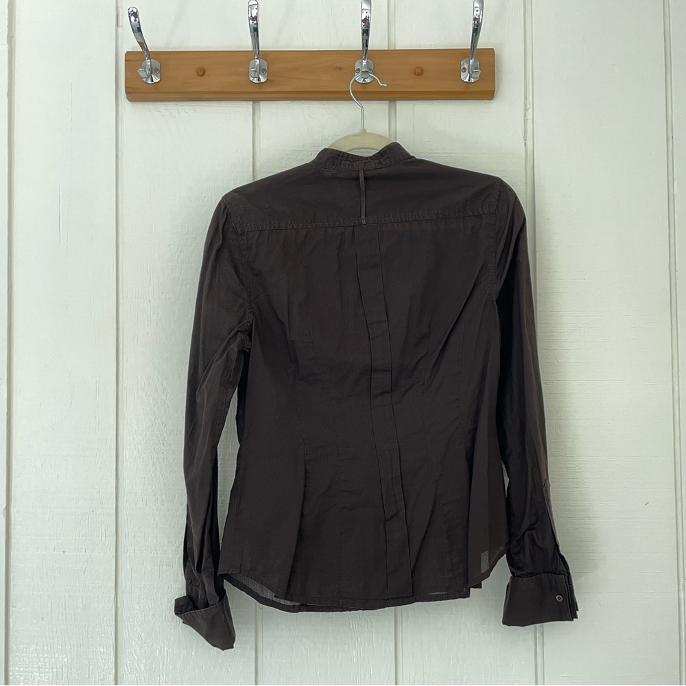 Jacob brown shirt with pleated yoke - Picture 2 of 5
